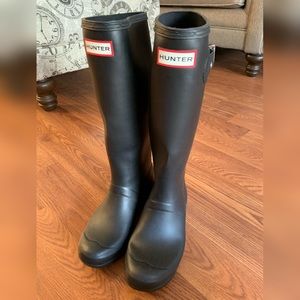 Hunter original tall rain boots black